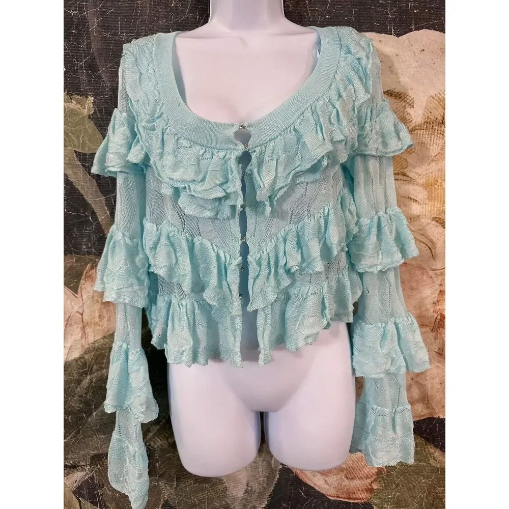 NEW Free People Ruffle Cardi Size XS.